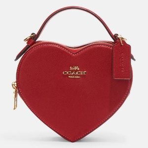 Coach Heart Crossbody in Red/Gold